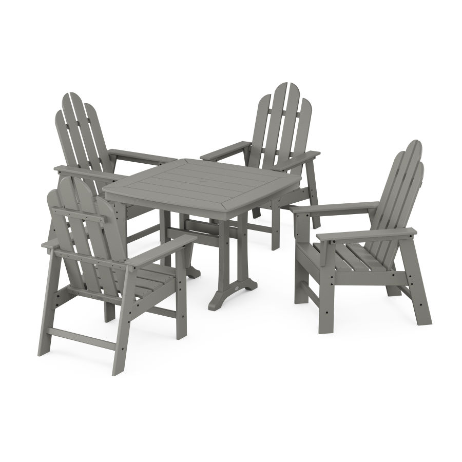 POLYWOOD Long Island 5-Piece Dining Set with Trestle Legs