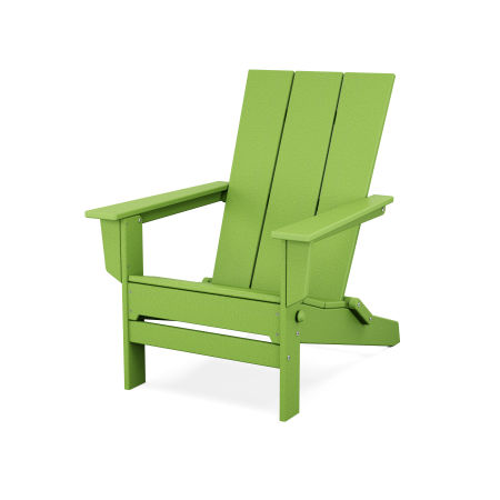 POLYWOOD Modern Studio Folding Adirondack Chair in Lime