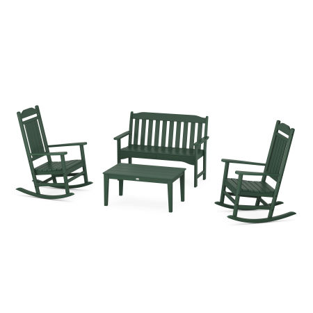 POLYWOOD Country Living Legacy Rocking Chair 4-Piece Porch Set  in Green