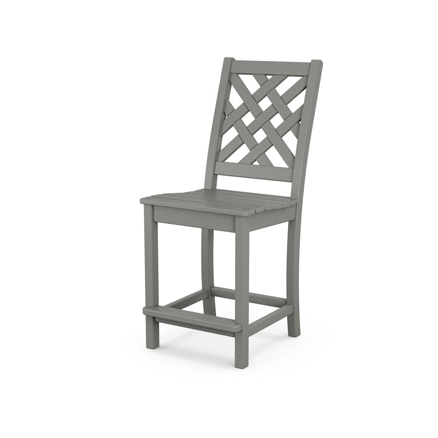 POLYWOOD Wovendale Counter Side Chair in Slate Grey