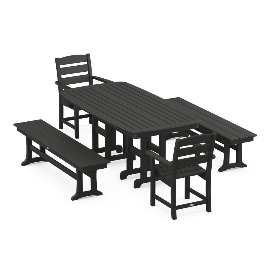 POLYWOOD Lakeside 5-Piece Dining Set in Black