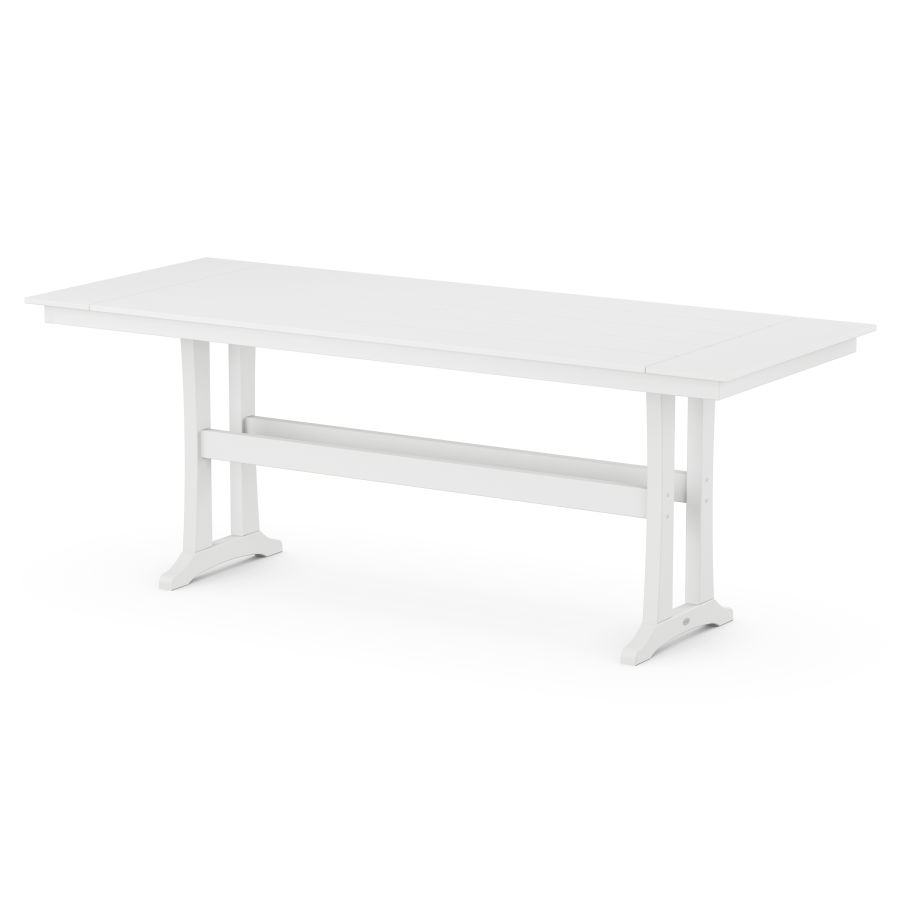 POLYWOOD Farmhouse Trestle 38” x 96” Counter Table in White