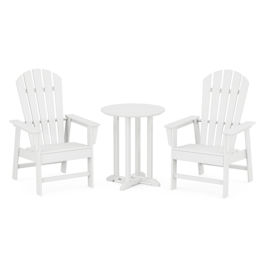POLYWOOD South Beach 3-Piece Round Dining Set in White