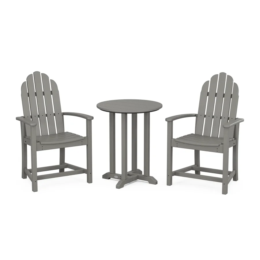 POLYWOOD Classic Adirondack 3-Piece Round Bistro Dining Set