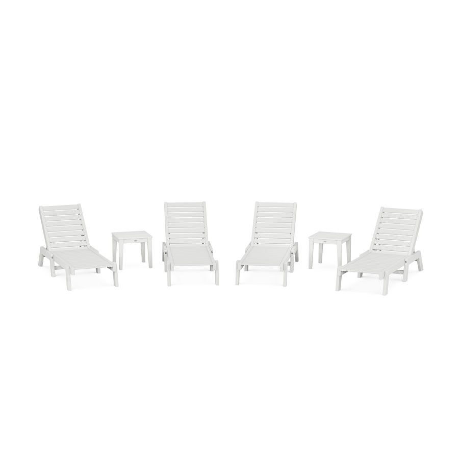 POLYWOOD Captain Chaise 6-Piece Set in White