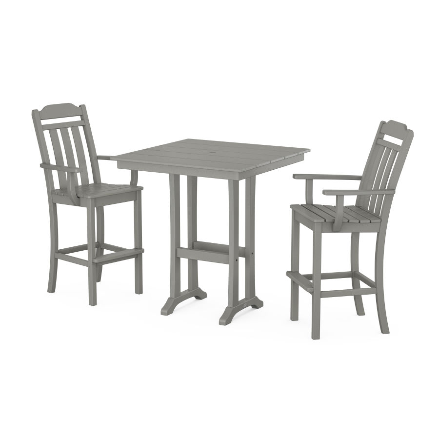 POLYWOOD Country Living 3-Piece Farmhouse Bar Set with Trestle Legs