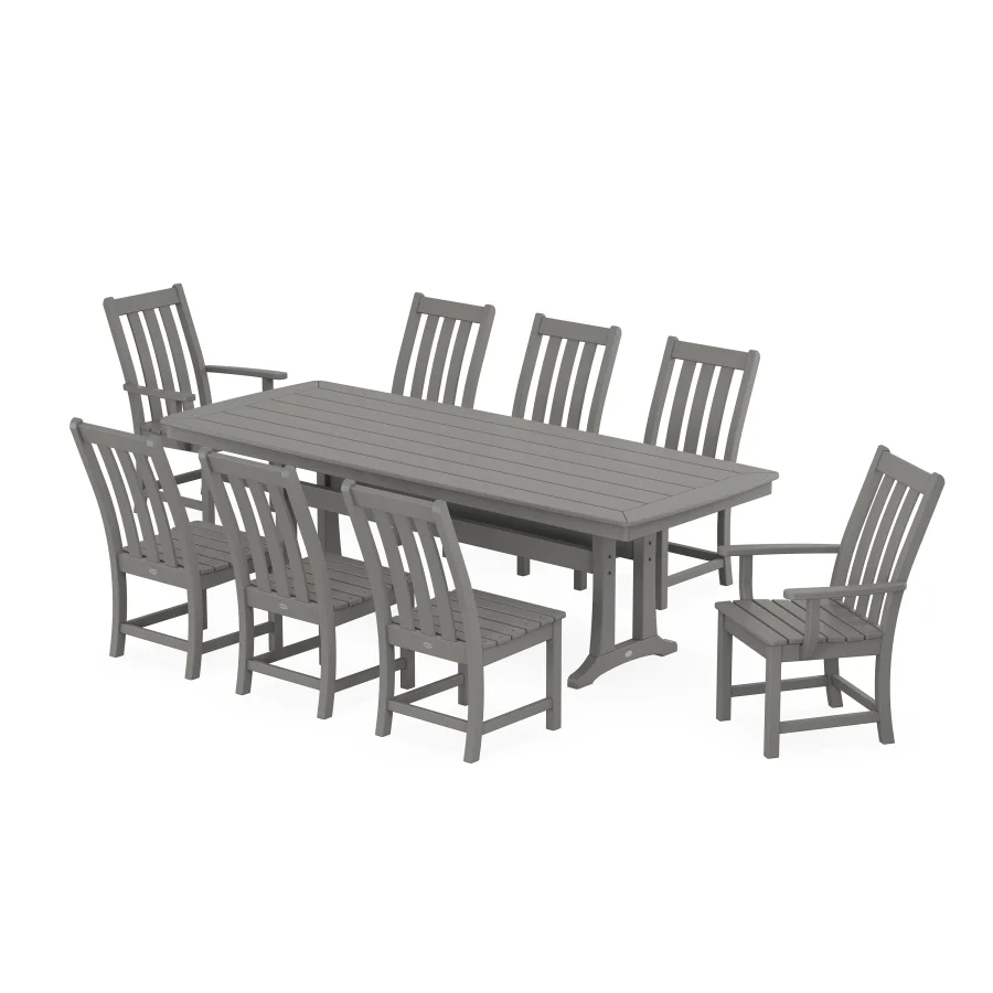 POLYWOOD Vineyard 9-Piece Dining Set with Trestle Legs