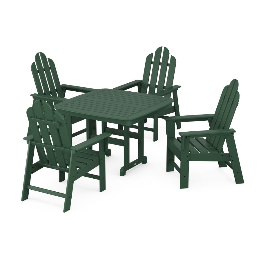 POLYWOOD Long Island 5-Piece Dining Set with Trestle Legs in Green