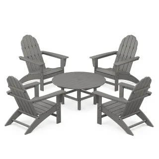 POLYWOOD Vineyard 5-Piece Adirondack Chair Conversation Set