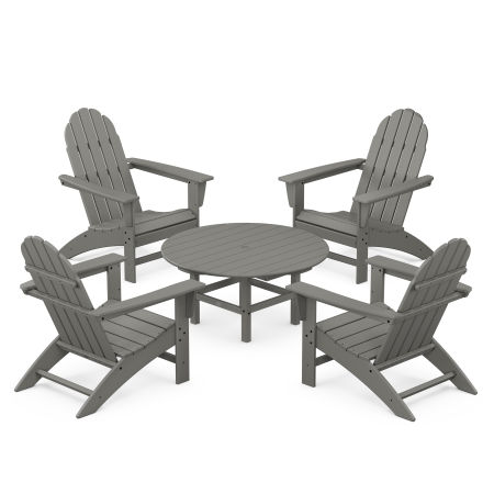 Vineyard 5-Piece Adirondack Chair Conversation Set in Slate Grey