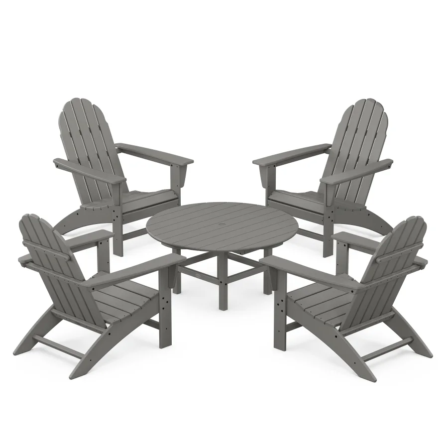 POLYWOOD Vineyard 5-Piece Adirondack Chair Conversation Set