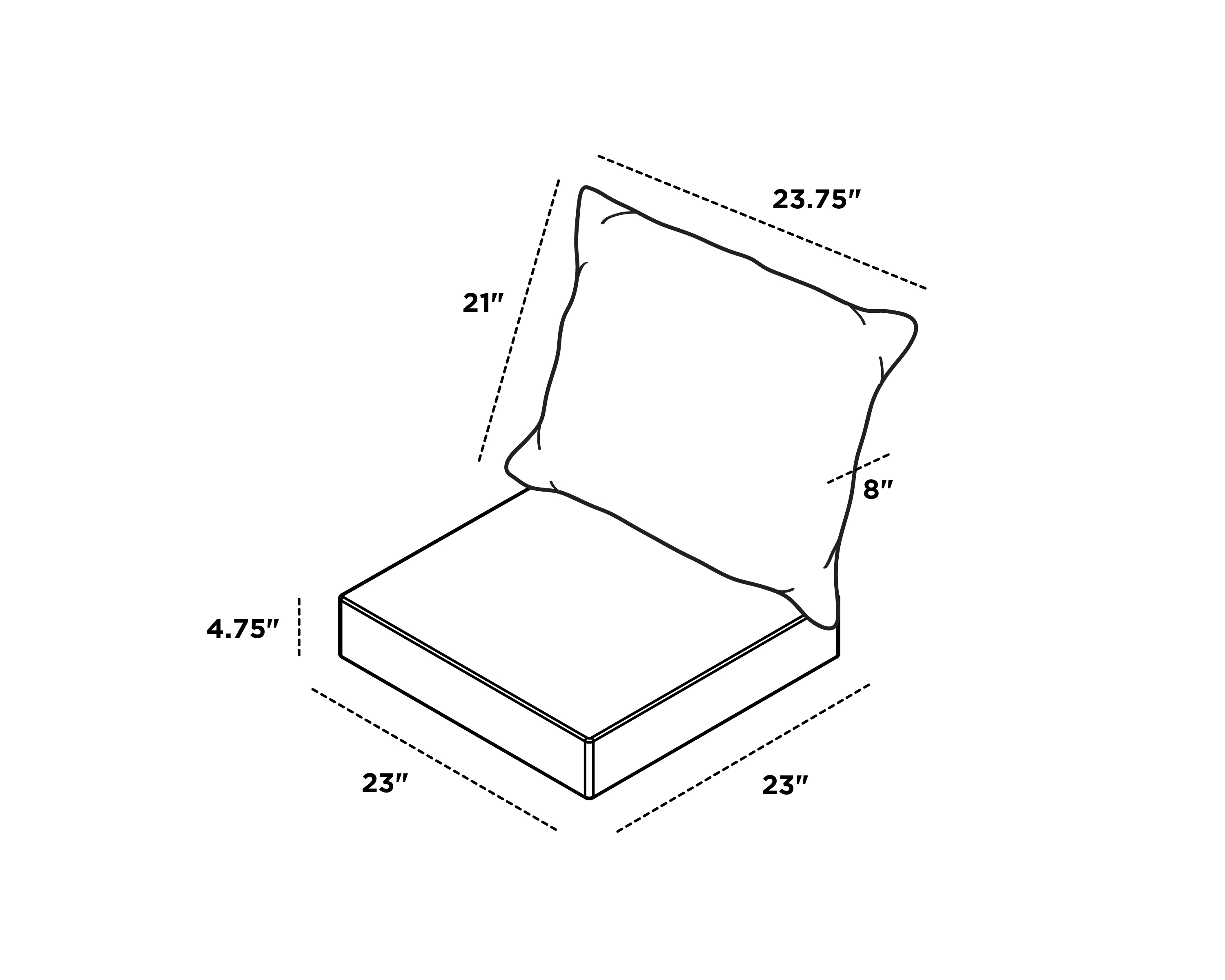 Dimensions for Baffle Seat/Back Cushion