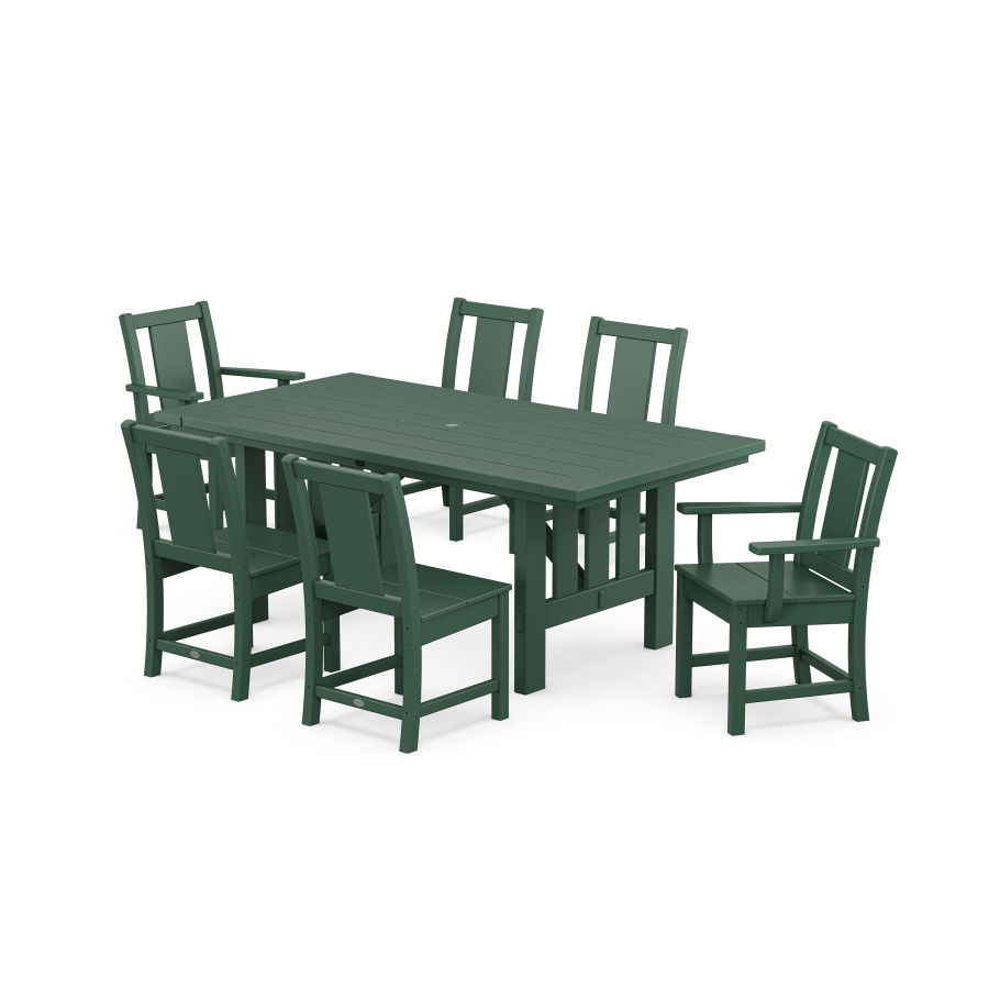 POLYWOOD Prairie 7-Piece Dining Set with Mission Table in Green