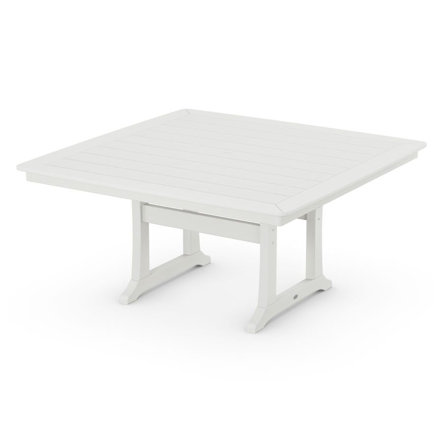 POLYWOOD Nautical Trestle 59" Dining Table in Vintage White