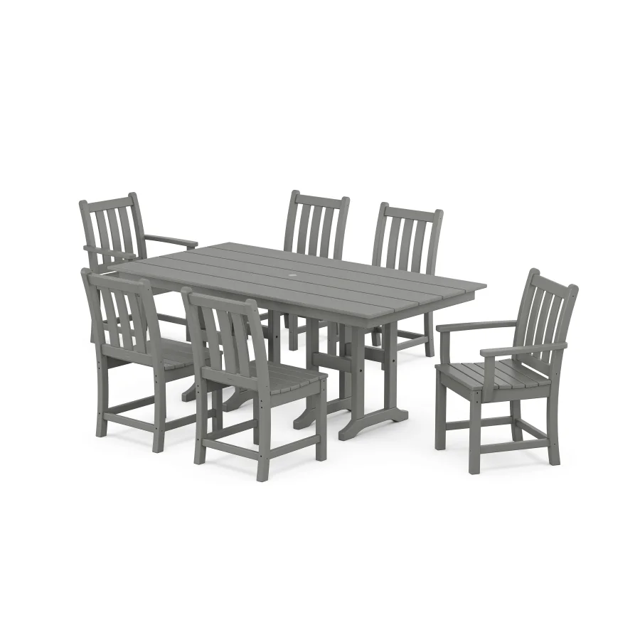 POLYWOOD Traditional Garden 7-Piece Farmhouse Dining Set