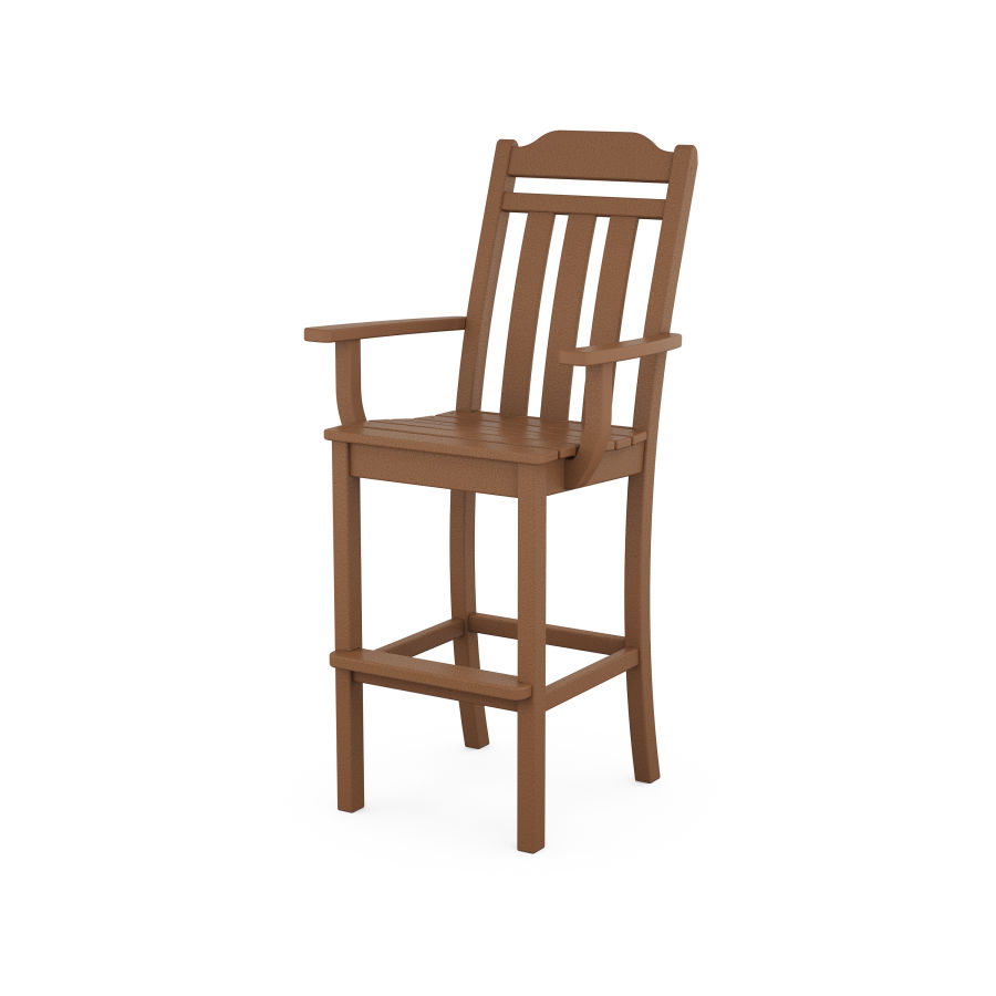 POLYWOOD Country Living Bar Arm Chair in Teak