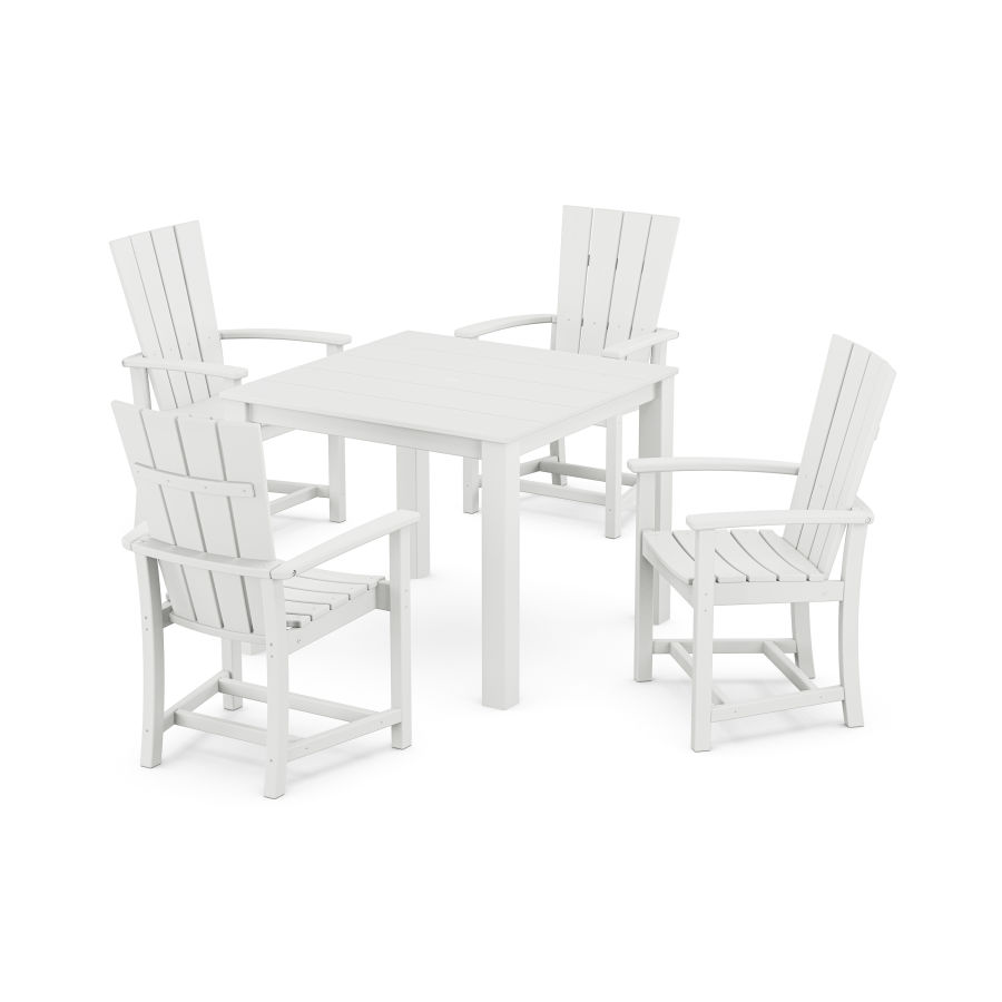 POLYWOOD Quattro 5-Piece Parsons Dining Set in White