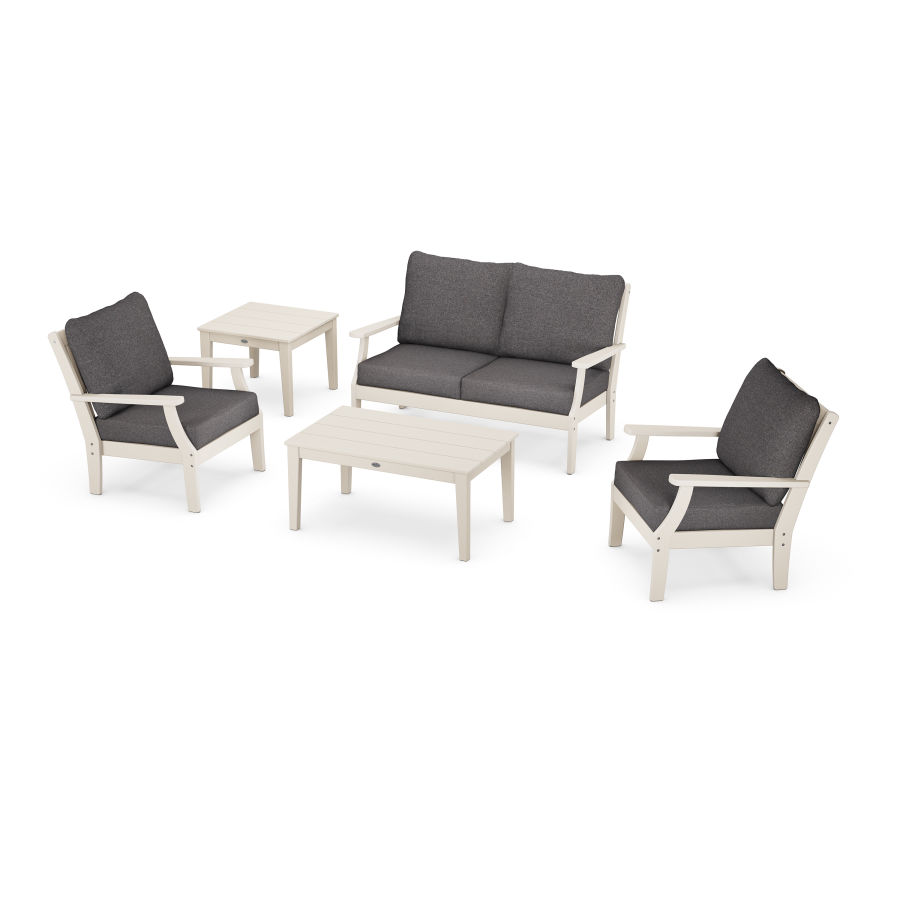 POLYWOOD Braxton 5-Piece Deep Seating Set in Sand / Ash Charcoal