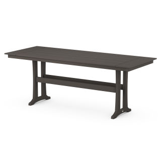 Farmhouse Trestle 38” x 96” Counter Table in Vintage Finish