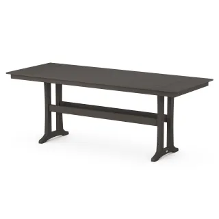 POLYWOOD Farmhouse Trestle 38” x 96” Counter Table in Vintage Finish