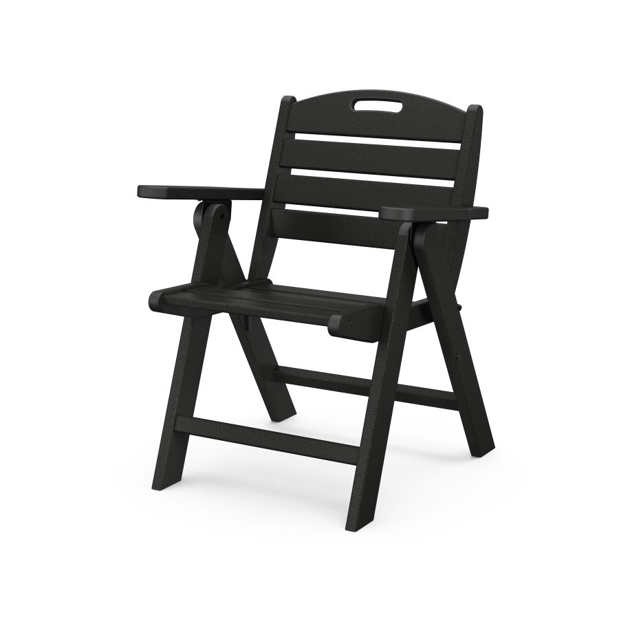 POLYWOOD Nautical Folding Lowback Chair in Black