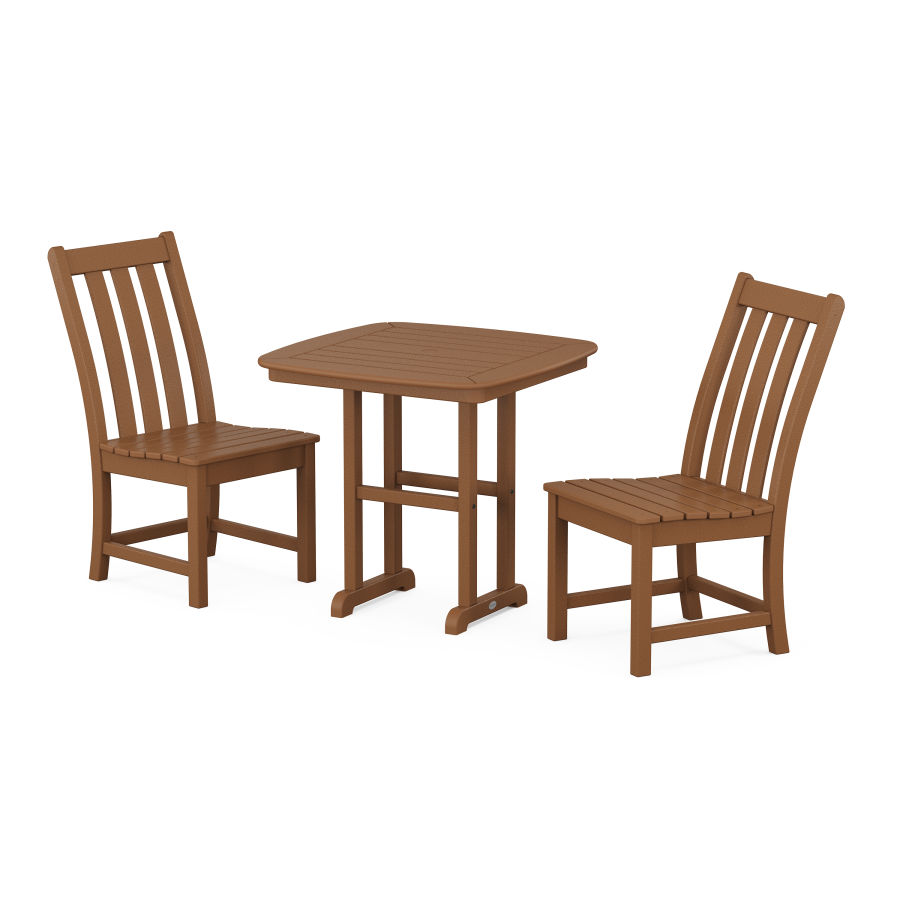 POLYWOOD Vineyard Side Chair 3-Piece Dining Set in Teak