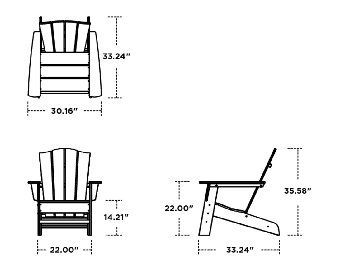 Dimensions for The Crest Chair