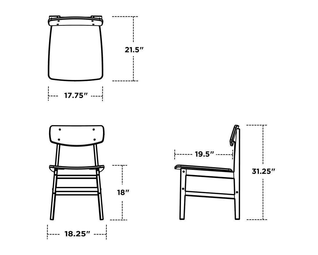 Dimensions for Modern Studio Urban Chair (Single)