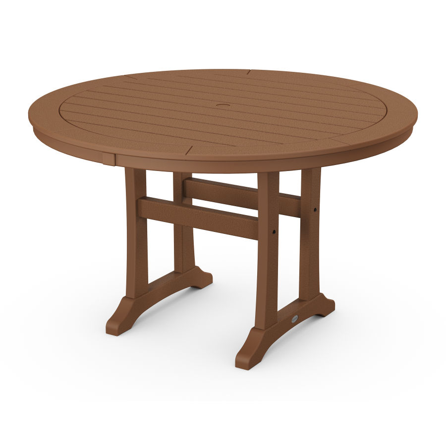POLYWOOD 48" Round Dining Table in Teak