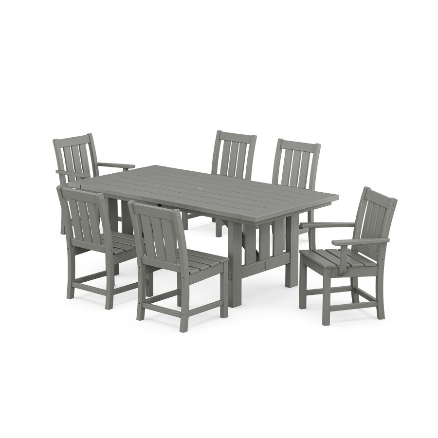 POLYWOOD Oxford 7-Piece Dining Set with Mission Table in Slate Grey