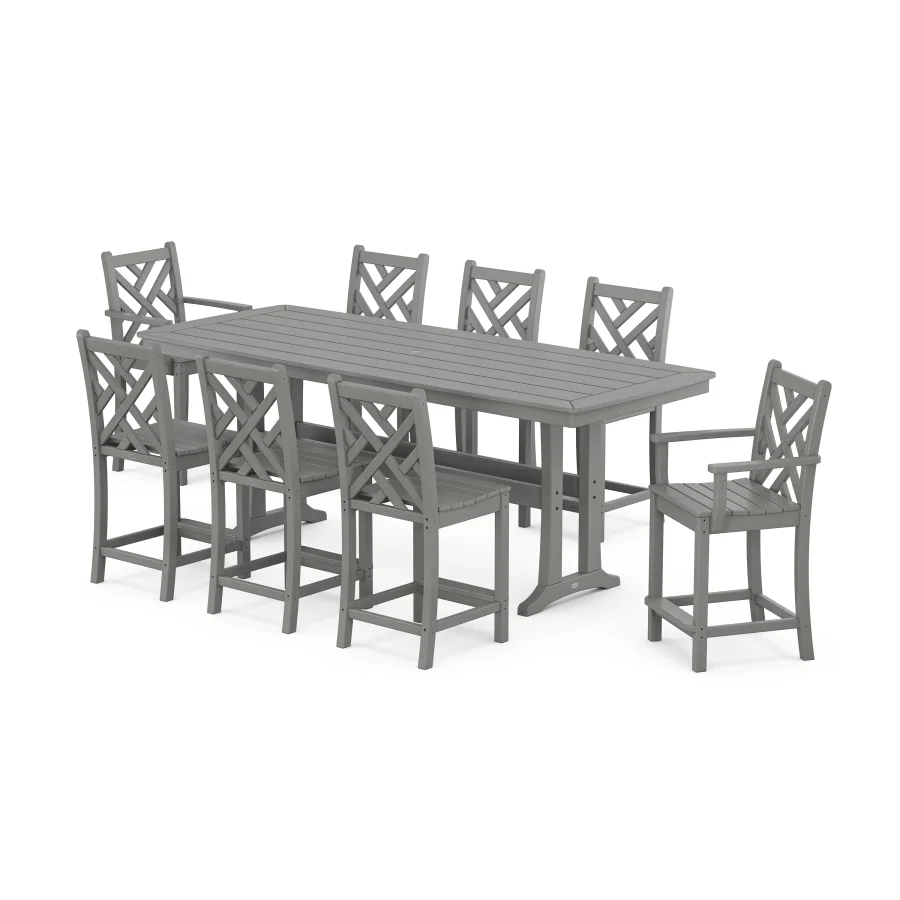 POLYWOOD Chippendale 9-Piece Counter Set with Trestle Legs