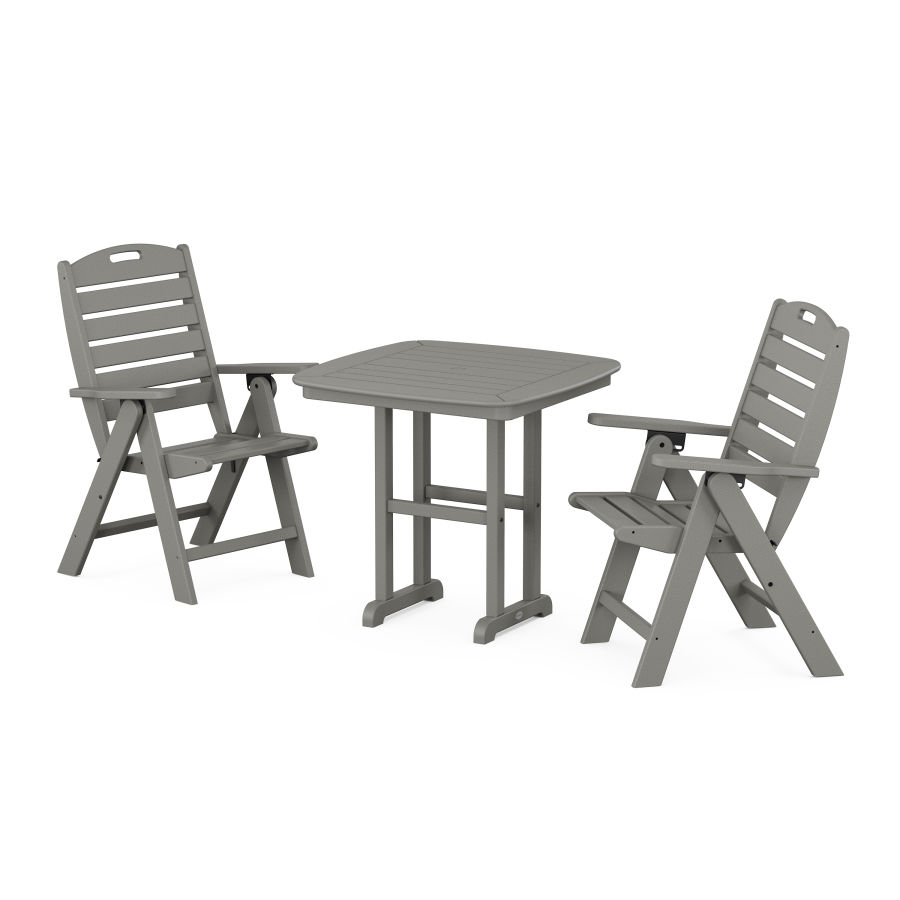 POLYWOOD Nautical Folding Highback Chair 3-Piece Dining Set