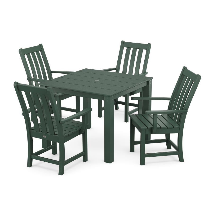 POLYWOOD Vineyard 5-Piece Parsons Dining Set in Green