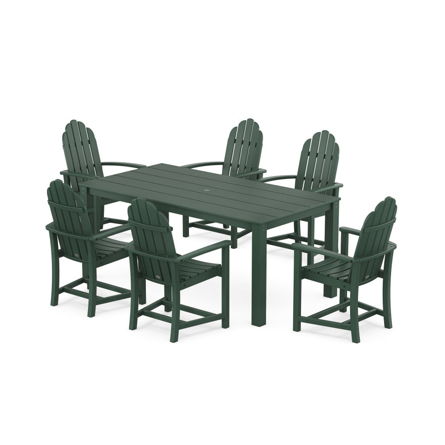 POLYWOOD Classic Adirondack 7-Piece Parsons Dining Set in Green