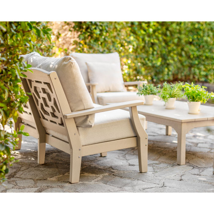 POLYWOOD Chinoiserie 4-Piece Deep Seating Set with Loveseat
