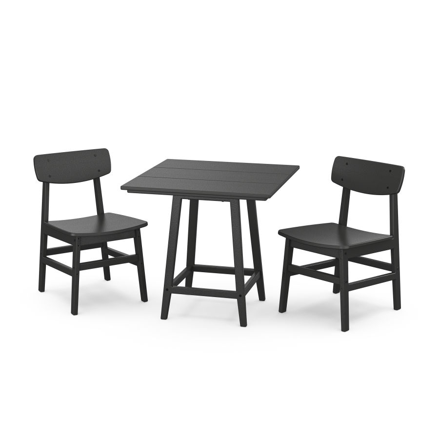 POLYWOOD Modern Studio Urban Chair 3-Piece Bistro Dining Set in Black