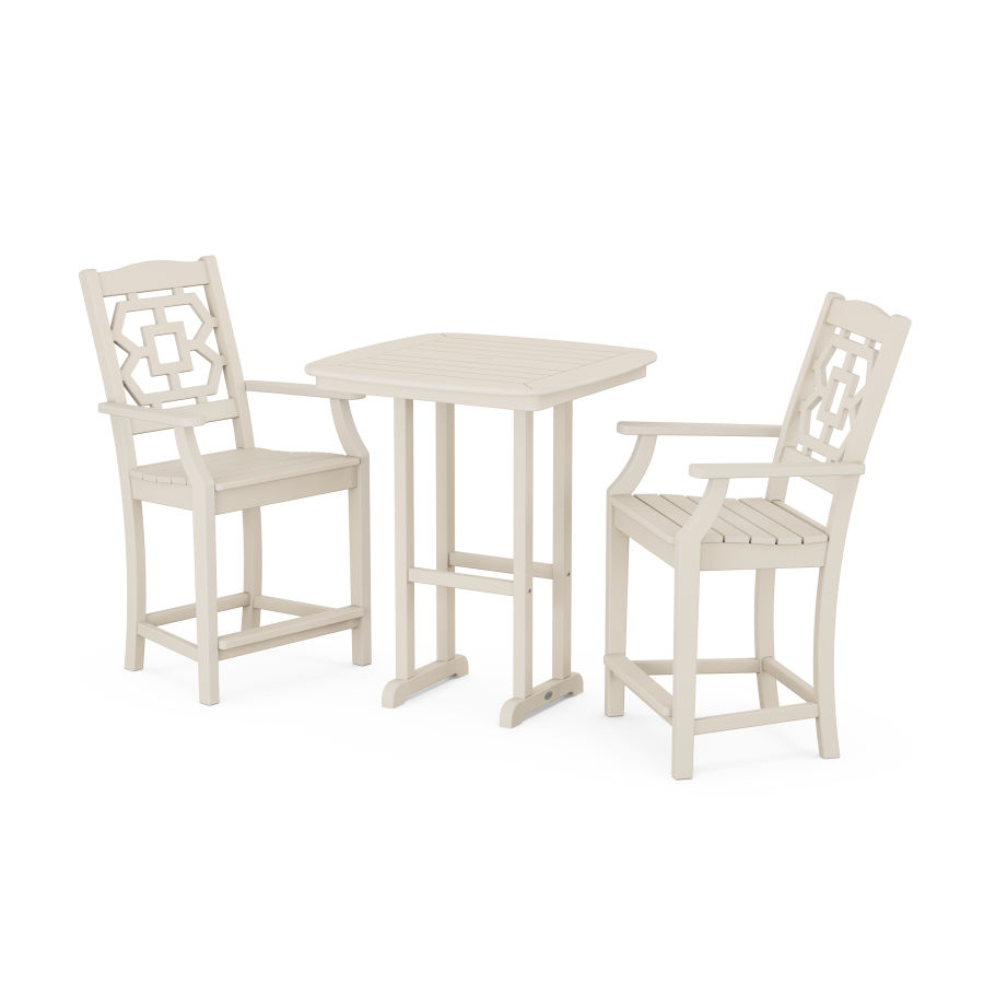 POLYWOOD Chinoiserie 3-Piece Counter Set in Sand
