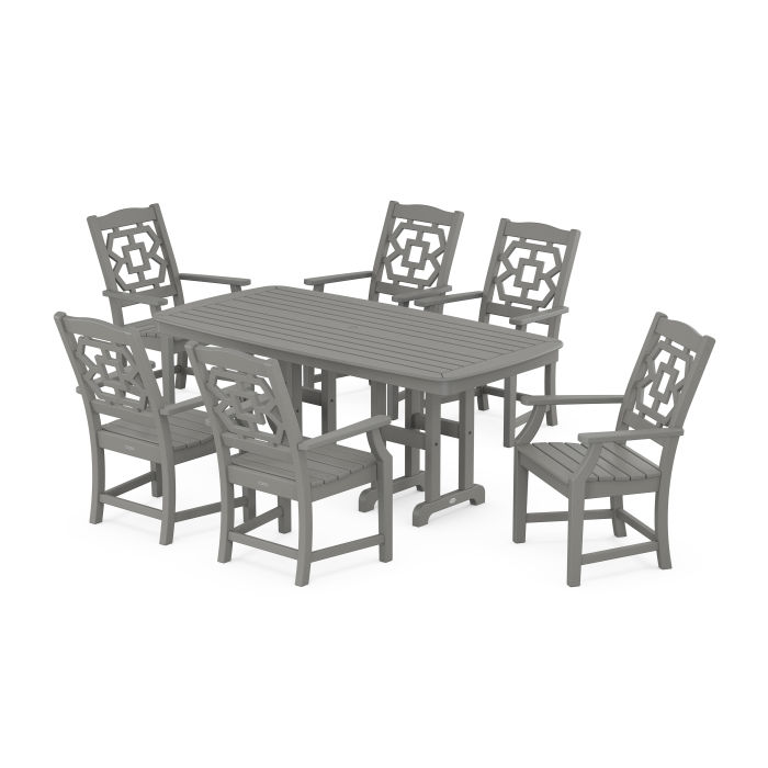 POLYWOOD Chinoiserie Arm Chair 7-Piece Dining Set