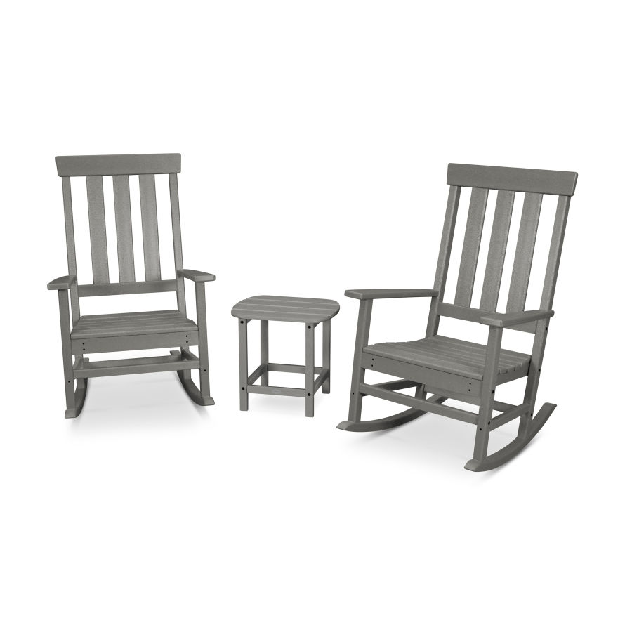 POLYWOOD Portside 3-Piece Porch Rocking Chair Set