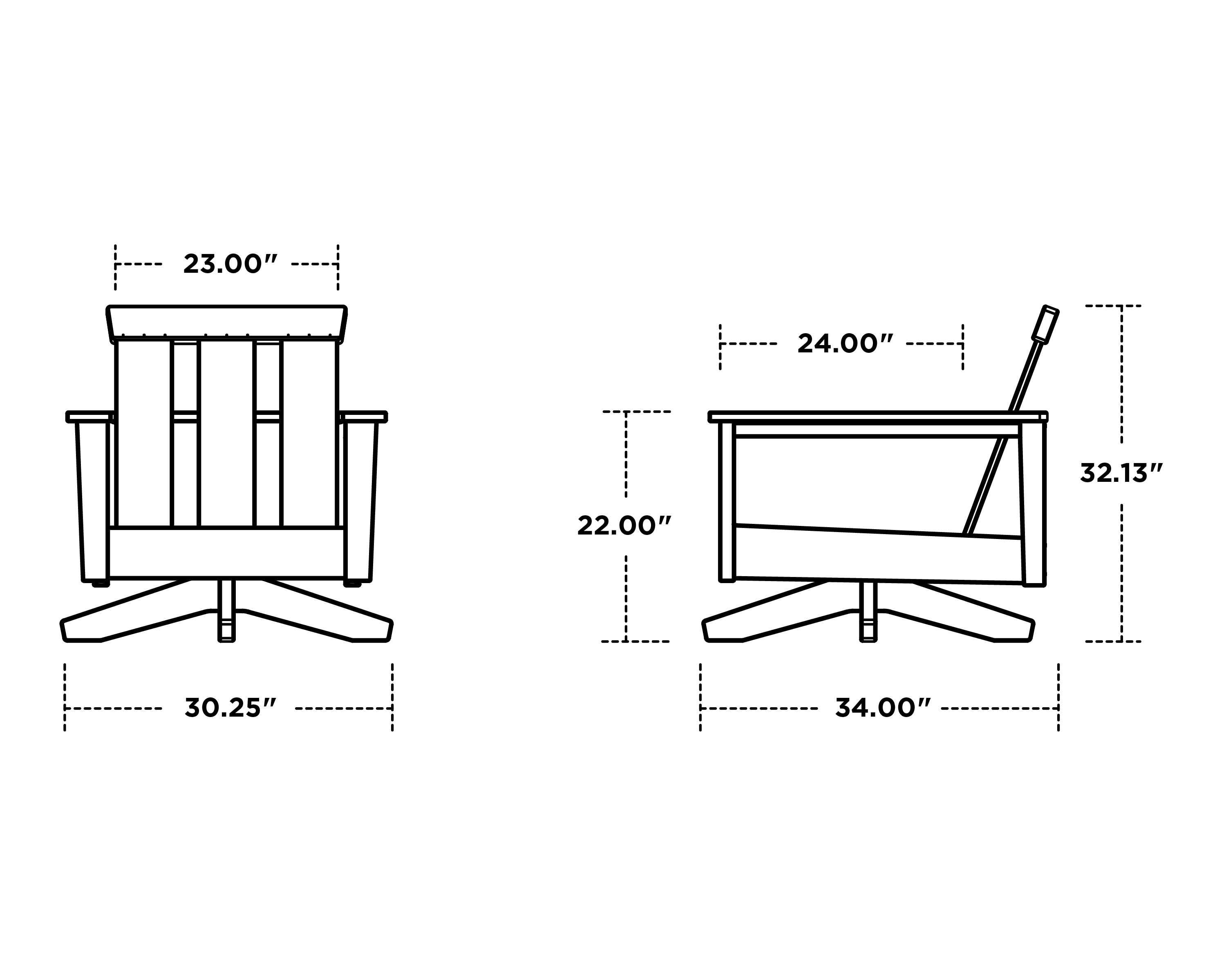 Dimensions for Prescott Deep Seating Swivel Chair Frame