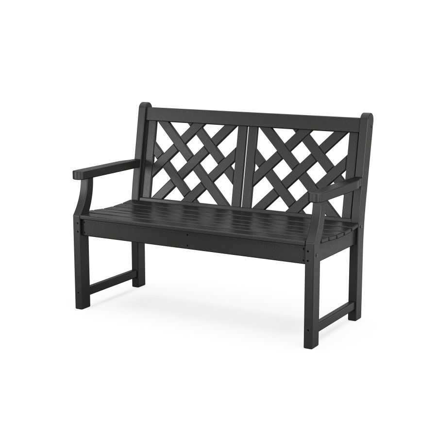 POLYWOOD Wovendale 48” Bench in Black