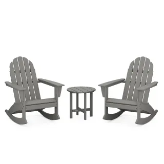 POLYWOOD Vineyard 3-Piece Adirondack Rocking Chair Set