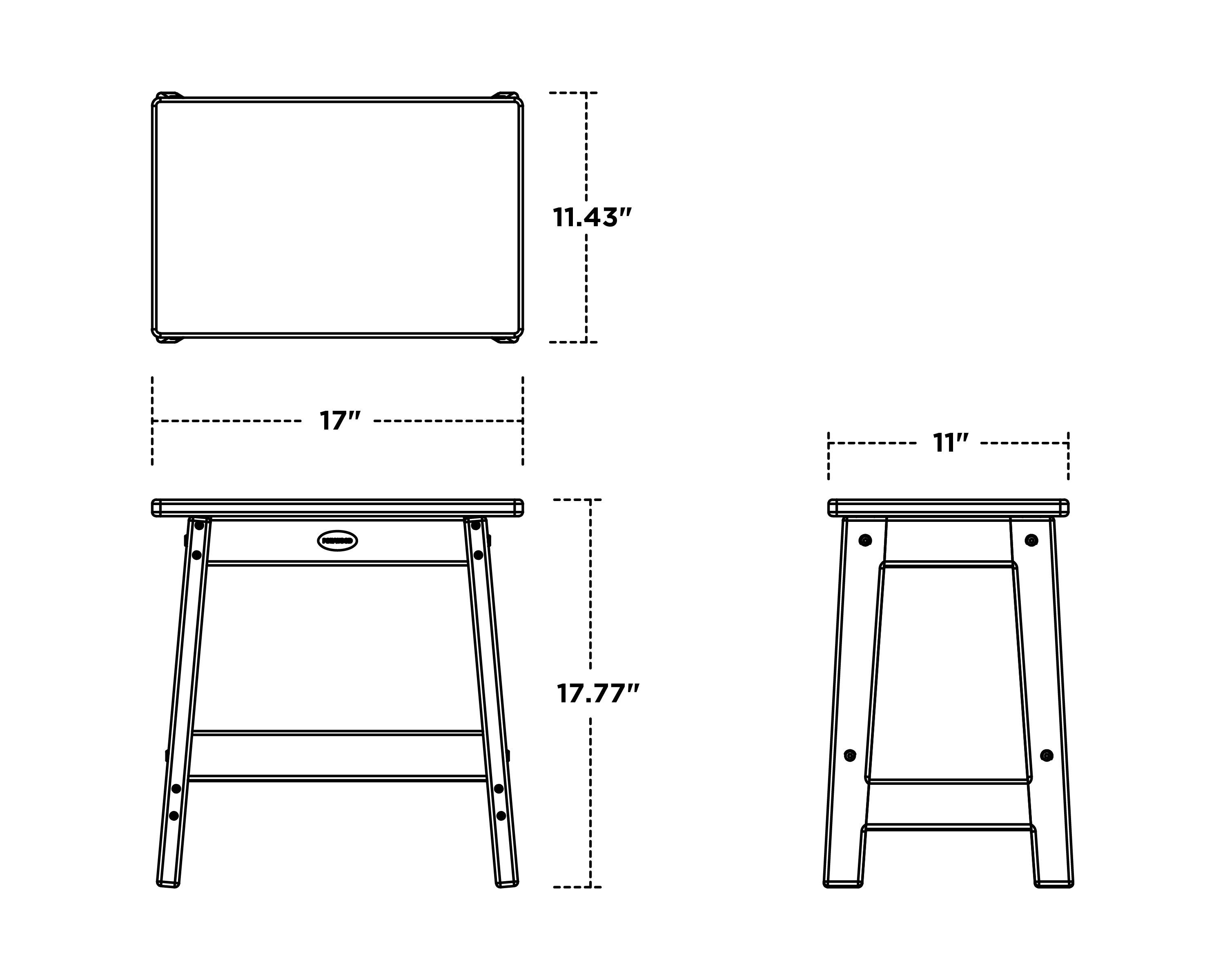 Dimensions for Modern Studio Stool