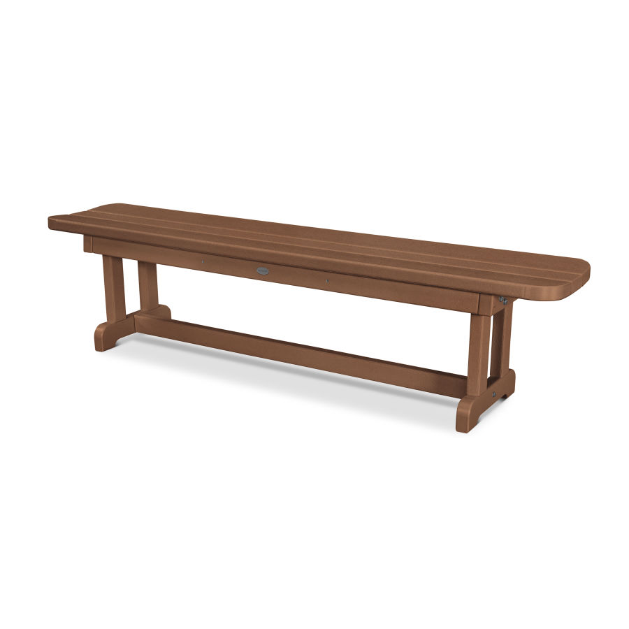 POLYWOOD Park 72" Backless Bench in Teak