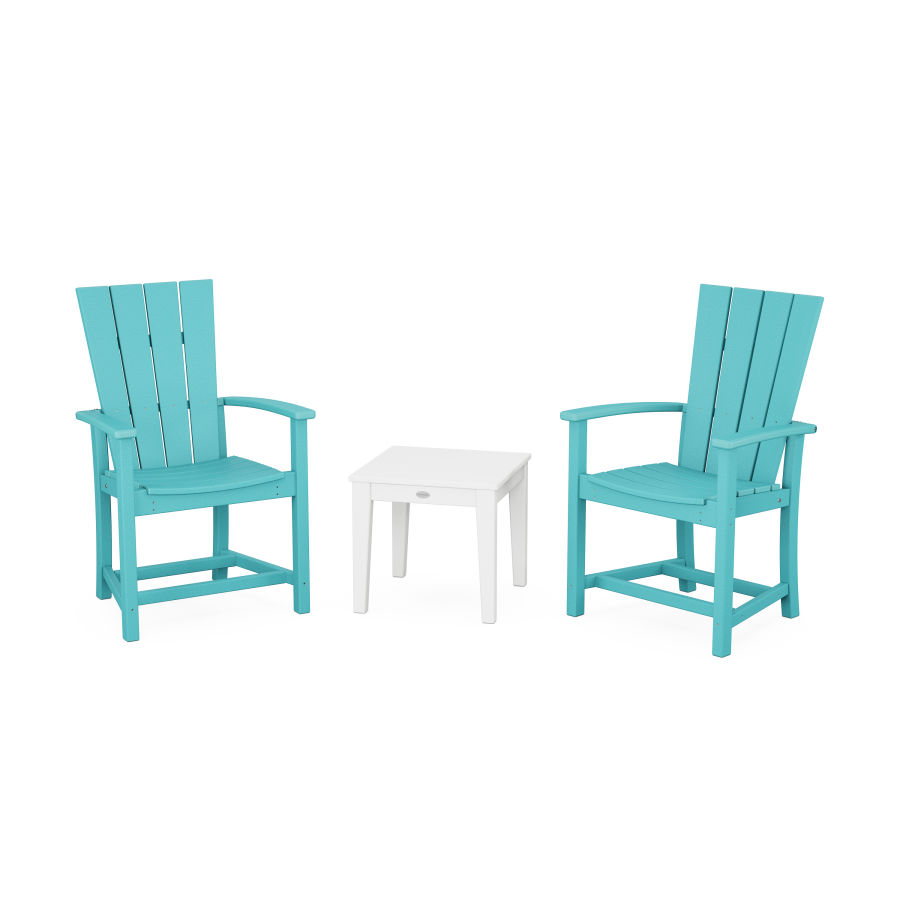 POLYWOOD Quattro 3-Piece Upright Adirondack Chair Set in Aruba