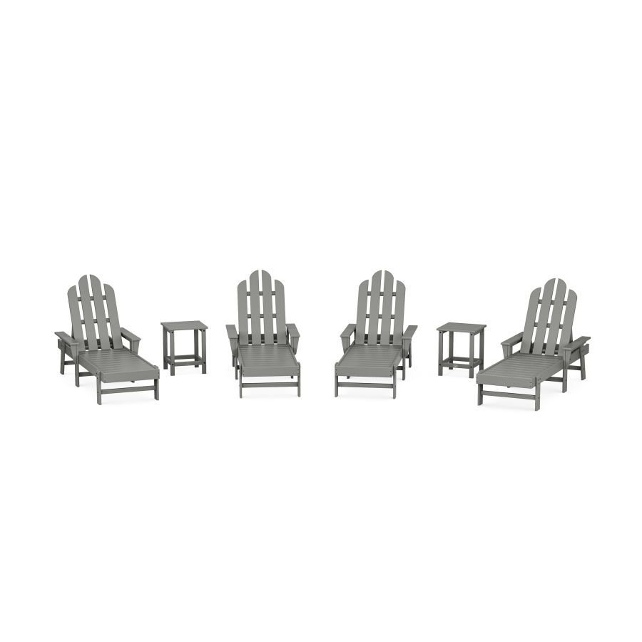 POLYWOOD Long Island Chaise 6-Piece Set in Slate Grey