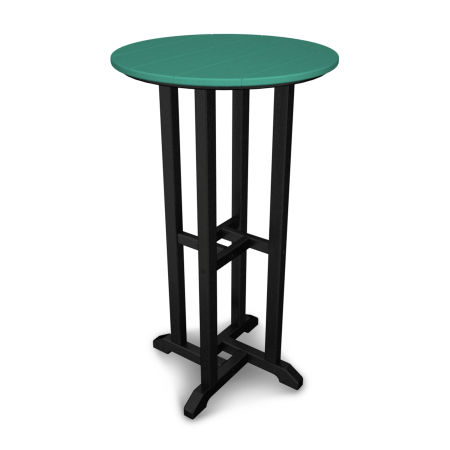 24" Round Bar Table in Black Frame / Aruba