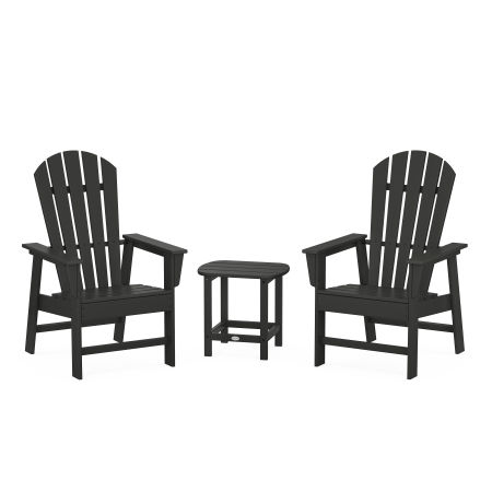 South Beach Casual Chair 3-Piece Set with 18" South Beach Side Table in Black