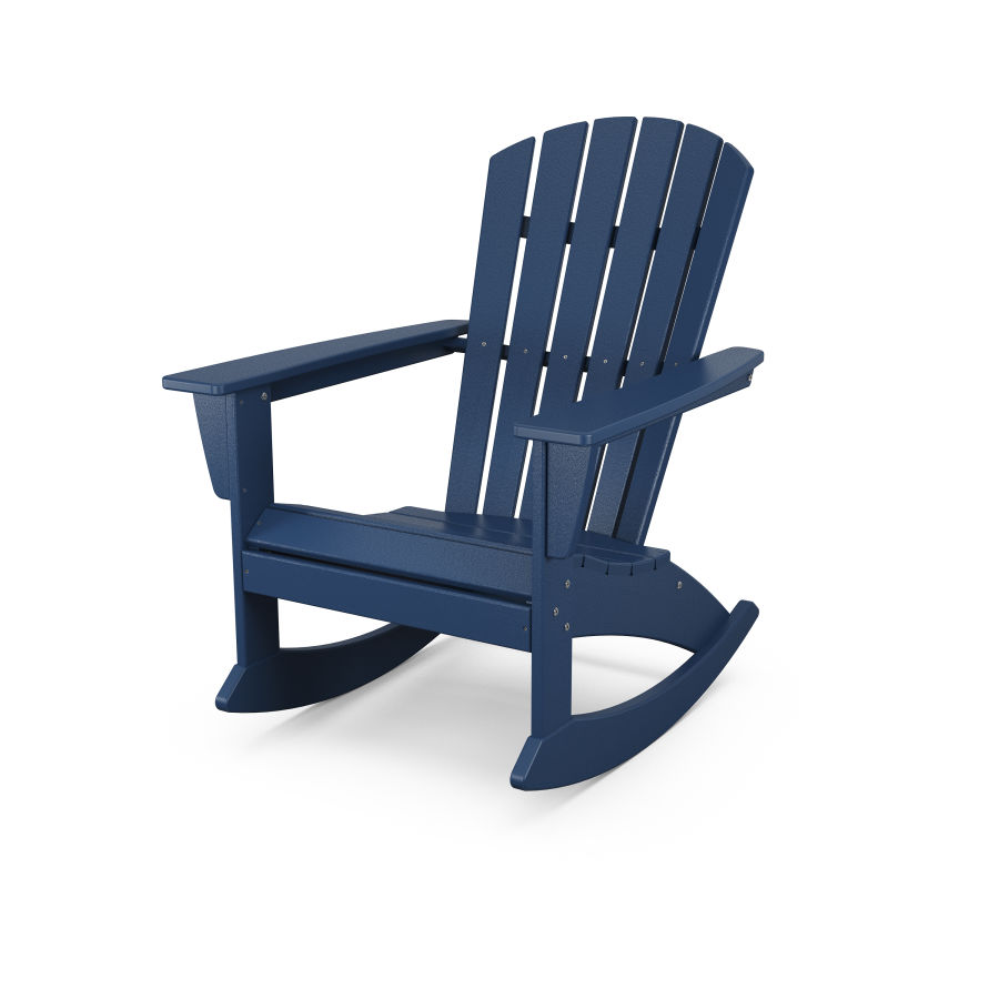 POLYWOOD Grant Park Traditional Curveback Adirondack Rocking Chair in Navy