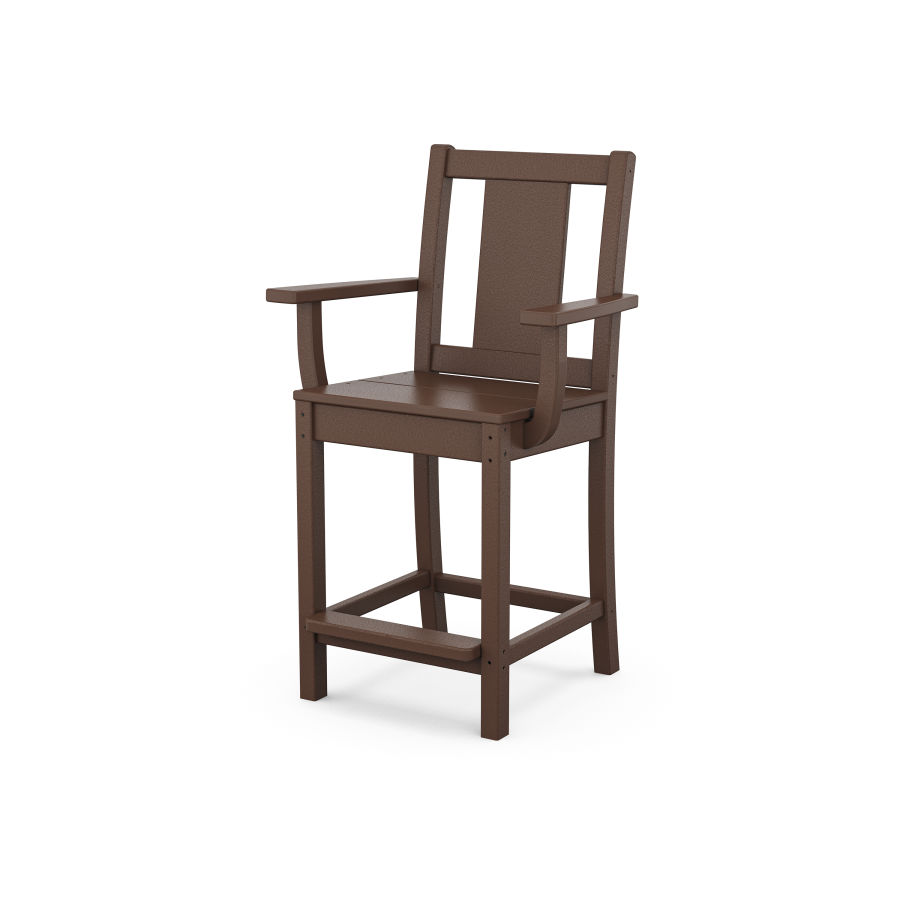 POLYWOOD Prairie Counter Arm Chair in Mahogany